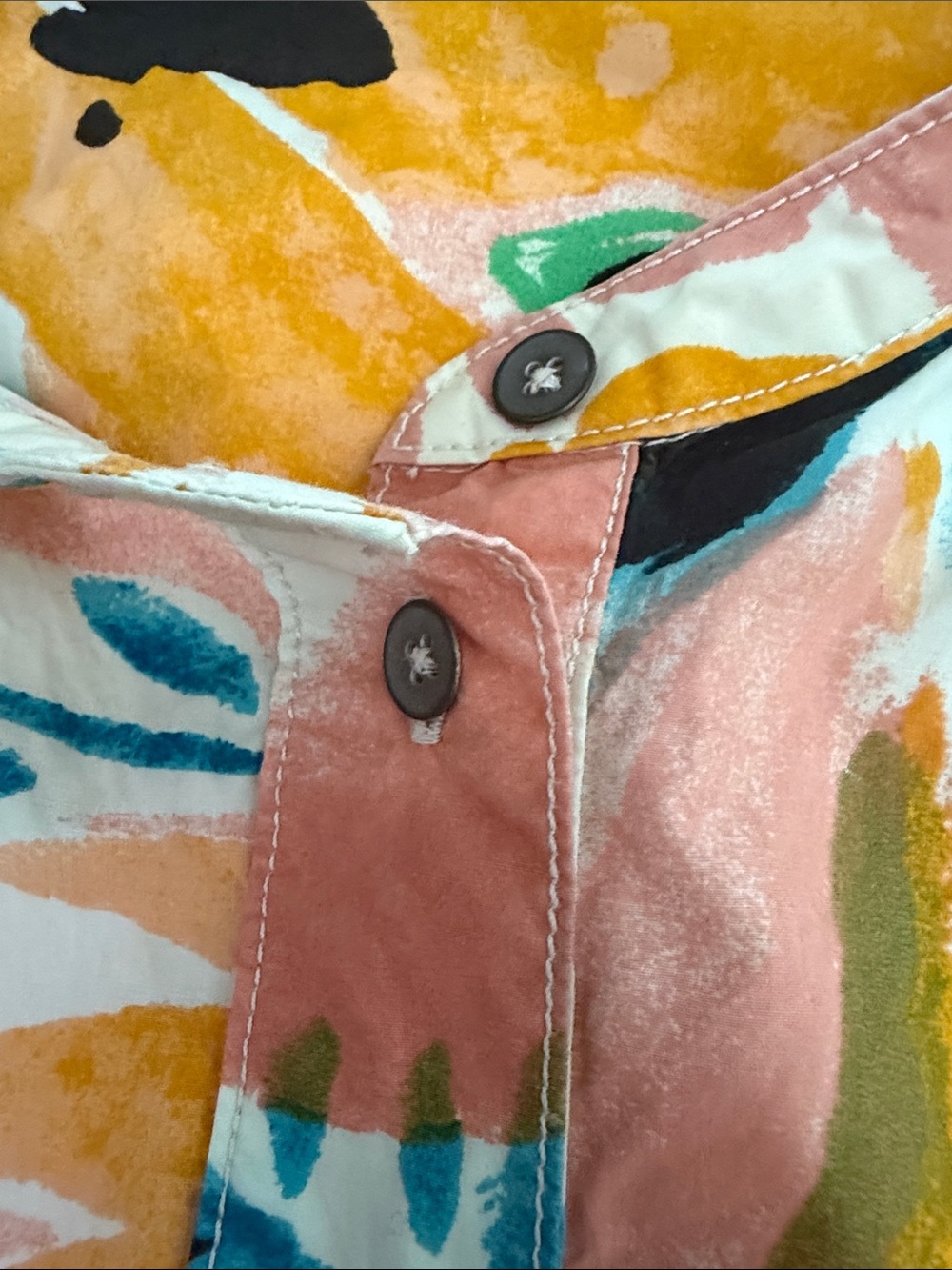 Anthropologie Multicolor Floral Button-Front Blouse. - Picture 5 of 8